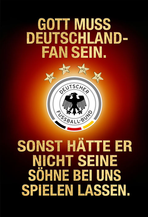Das Plakat zur WM 2014. Die Hommage an das deutsche Team kann erworben werden. Die Einnahmen werden gespendet